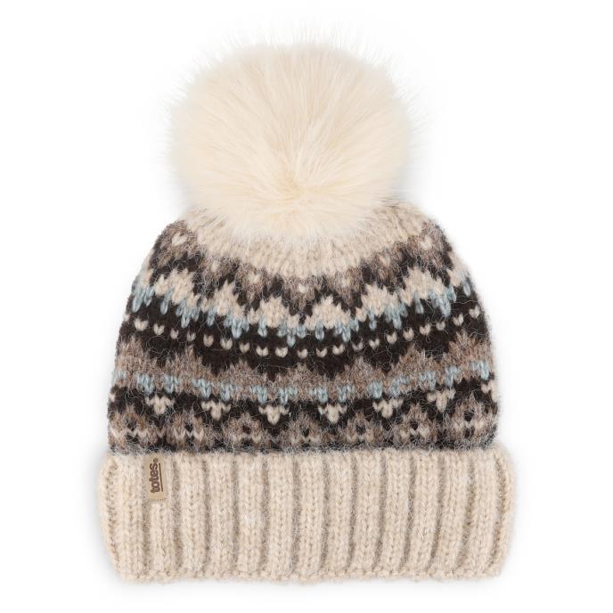 totes toasties® Ladies Fair Isle Scarf & Hat Set Grey Extra Image 3